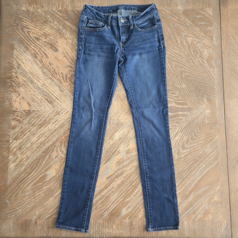 Skinny Jeans Size 0 Dark Wash Low Rise Stretch Denim 29 Inseam Fitted